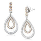 TS548 - Rose Gold + Rhodium 925 Sterling Silver Earrings with AAA Grade CZ  in Clear-2