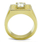 TS552 - Gold 925 Sterling Silver Ring with AAA Grade CZ  in Clear-2