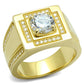 TS552 - Gold 925 Sterling Silver Ring with AAA Grade CZ  in Clear-4