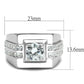 TS553 - Rhodium 925 Sterling Silver Ring with AAA Grade CZ  in Clear-1