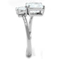 TS557 - Rhodium 925 Sterling Silver Ring with AAA Grade CZ  in Clear-3