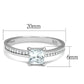 TS558 - Rhodium 925 Sterling Silver Ring with AAA Grade CZ  in Clear-1