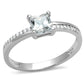 TS558 - Rhodium 925 Sterling Silver Ring with AAA Grade CZ  in Clear-4