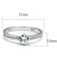 TS560 - Rhodium 925 Sterling Silver Ring with AAA Grade CZ  in Clear-1
