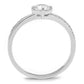 TS560 - Rhodium 925 Sterling Silver Ring with AAA Grade CZ  in Clear-2