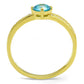 TS561 - Gold 925 Sterling Silver Ring with AAA Grade CZ  in Sea Blue-2