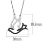 TS563 - Rhodium + Ruthenium 925 Sterling Silver Chain Pendant with AAA Grade CZ  in Clear-1