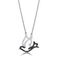 TS563 - Rhodium + Ruthenium 925 Sterling Silver Chain Pendant with AAA Grade CZ  in Clear-2