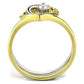 TS565 - Gold+Rhodium 925 Sterling Silver Ring with AAA Grade CZ  in Clear-2