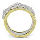 TS569 - Gold+Rhodium 925 Sterling Silver Ring with AAA Grade CZ  in Clear-2