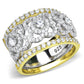 TS569 - Gold+Rhodium 925 Sterling Silver Ring with AAA Grade CZ  in Clear-4