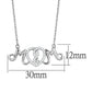 TS571 - Rhodium 925 Sterling Silver Necklace with AAA Grade CZ  in Clear-1