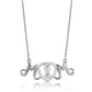 TS571 - Rhodium 925 Sterling Silver Necklace with AAA Grade CZ  in Clear-2