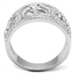 TS573 - Rhodium 925 Sterling Silver Ring with AAA Grade CZ  in Clear-2