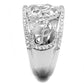TS573 - Rhodium 925 Sterling Silver Ring with AAA Grade CZ  in Clear-3