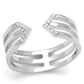 TS574 - Rhodium 925 Sterling Silver Ring with AAA Grade CZ  in Clear-4