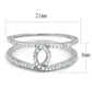 TS575 - Rhodium 925 Sterling Silver Ring with AAA Grade CZ  in Clear-1