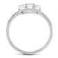 TS579 - Rhodium 925 Sterling Silver Ring with AAA Grade CZ  in Clear-2