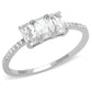 TS579 - Rhodium 925 Sterling Silver Ring with AAA Grade CZ  in Clear-4