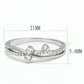 TS581 - Rhodium 925 Sterling Silver Ring with AAA Grade CZ  in Clear-1
