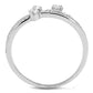 TS581 - Rhodium 925 Sterling Silver Ring with AAA Grade CZ  in Clear-2