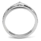 TS582 - Rhodium 925 Sterling Silver Ring with AAA Grade CZ  in Clear-2