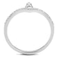 TS583 - Rhodium 925 Sterling Silver Ring with AAA Grade CZ  in Clear-2