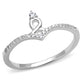 TS583 - Rhodium 925 Sterling Silver Ring with AAA Grade CZ  in Clear-4
