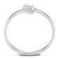 TS584 - Rhodium 925 Sterling Silver Ring with AAA Grade CZ  in Clear-2