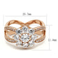 TS586 - Rose Gold 925 Sterling Silver Ring with AAA Grade CZ  in Clear-1