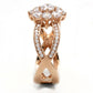 TS586 - Rose Gold 925 Sterling Silver Ring with AAA Grade CZ  in Clear-3