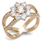 TS586 - Rose Gold 925 Sterling Silver Ring with AAA Grade CZ  in Clear-4