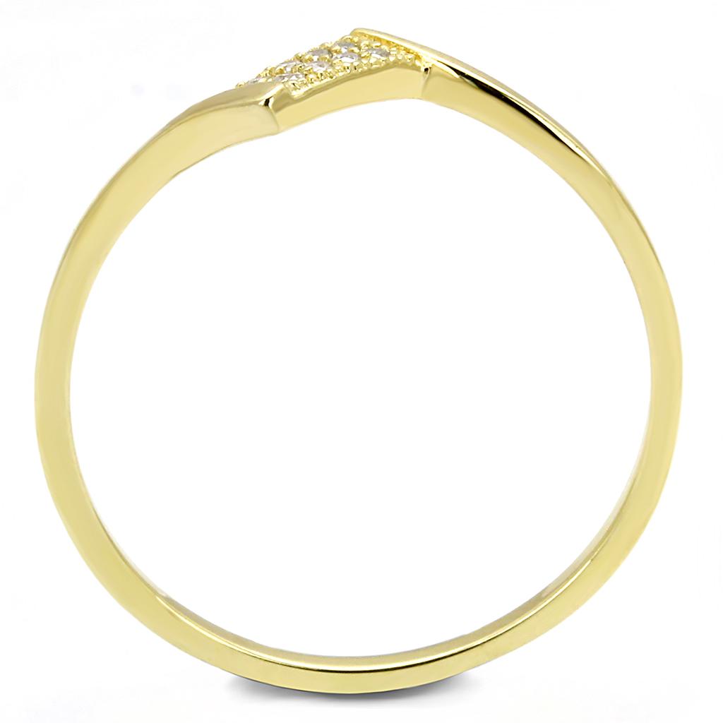 TS594 - Gold 925 Sterling Silver Ring with AAA Grade CZ  in Clear-2