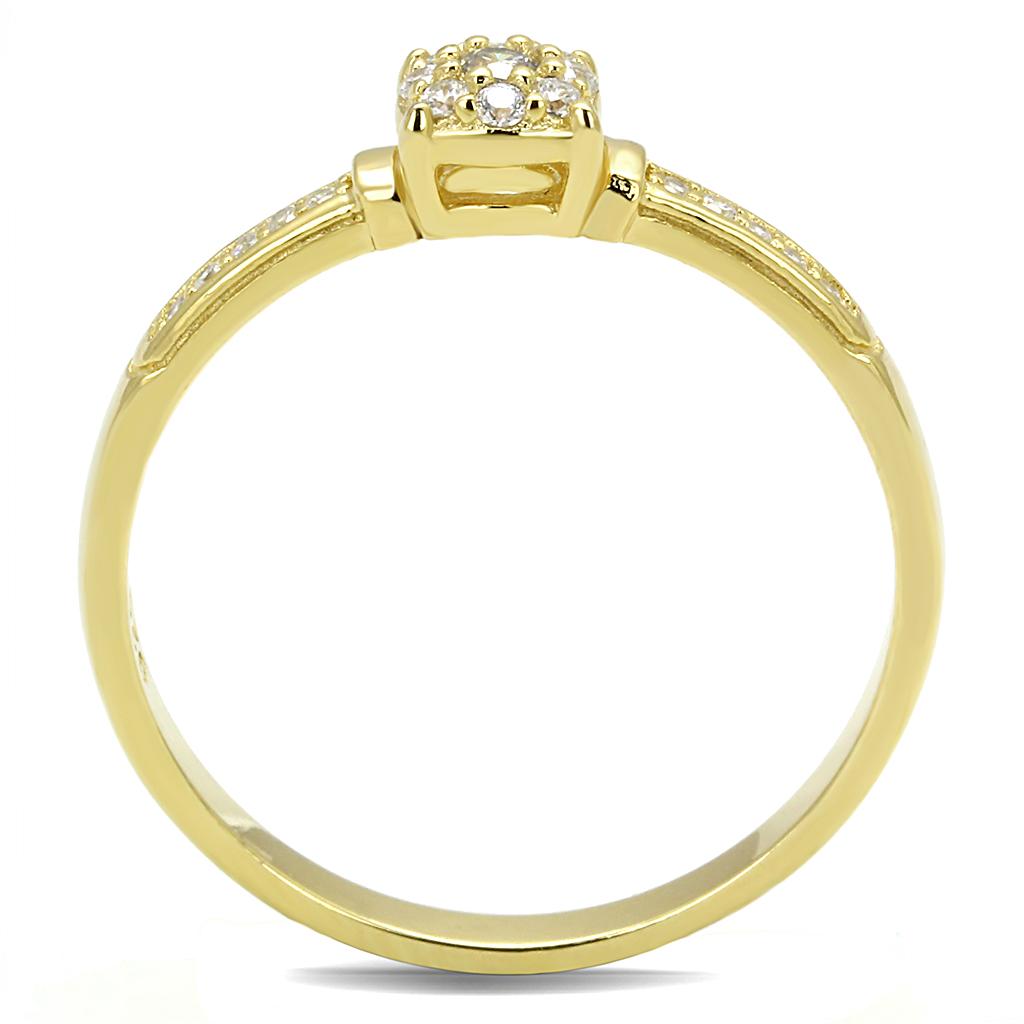 TS597 - Gold 925 Sterling Silver Ring with AAA Grade CZ  in Clear-2