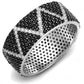 TS600 - Rhodium + Ruthenium 925 Sterling Silver Ring with Synthetic Spinel in Multi Color-4