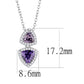TS607 - Rhodium 925 Sterling Silver Chain Pendant with AAA Grade CZ  in Amethyst-1