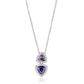 TS607 - Rhodium 925 Sterling Silver Chain Pendant with AAA Grade CZ  in Amethyst-2