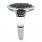 TS614 - Rhodium + Ruthenium 925 Sterling Silver Ring with Synthetic Synthetic Glass in Blue Zircon-3