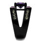 TK1072J - IP Black(Ion Plating) Stainless Steel Ring with AAA Grade CZ  in Amethyst-3