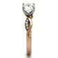 TK1163 - Two-Tone IP Rose Gold Stainless Steel Ring with AAA Grade CZ  in Clear-3