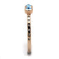 TK2807 - IP Rose Gold(Ion Plating) Stainless Steel Ring with Top Grade Crystal  in Sea Blue-3