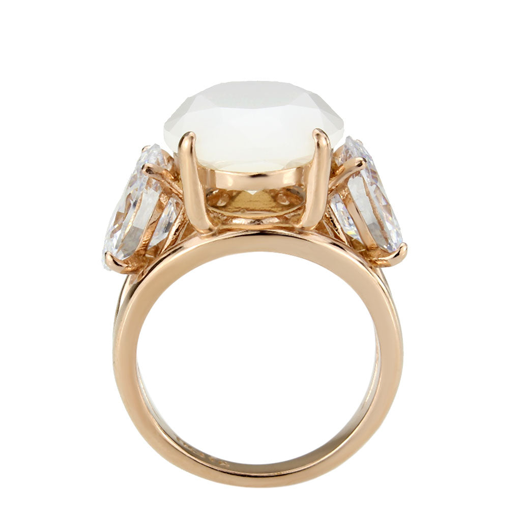 TK3788 - IP Rose Gold(Ion Plating) Stainless Steel Ring with Synthetic in Fireopal-2