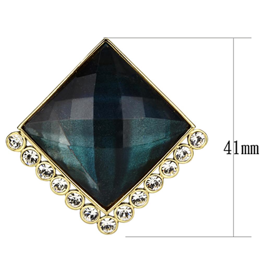 VL064 - IP Gold(Ion Plating) Brass Earrings with Synthetic Synthetic Stone in Tanzanite-1