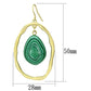 VL072 - IP Gold(Ion Plating) Brass Earrings with Synthetic MALACHITE in Turquoise-1