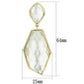 VL075 - IP Gold(Ion Plating) Brass Earrings with Synthetic Synthetic Stone in White-1