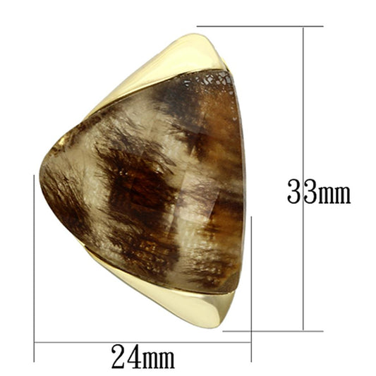 VL077 - IP Gold(Ion Plating) Brass Earrings with Synthetic Synthetic Stone in Animal pattern-1