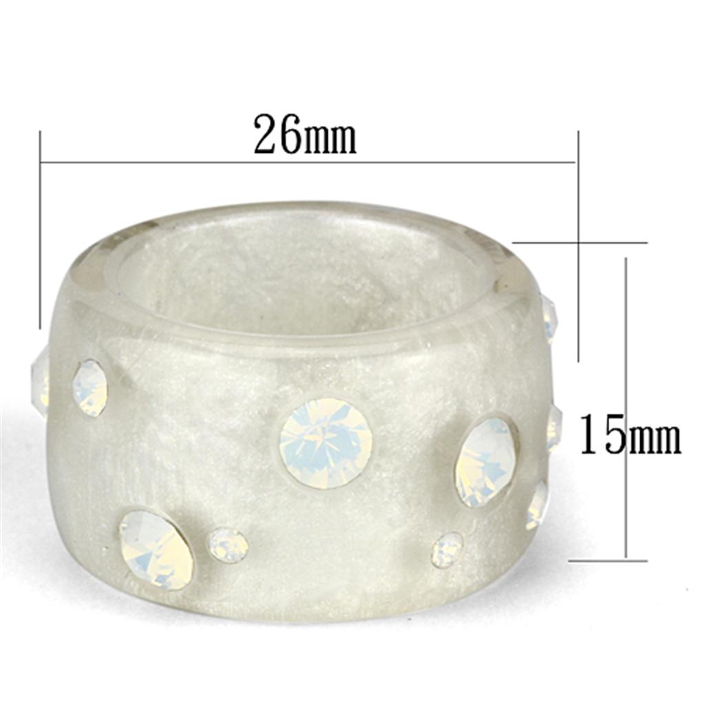 VL078 -  Resin Ring with Top Grade Crystal  in Aurora Borealis (Rainbow Effect)-1
