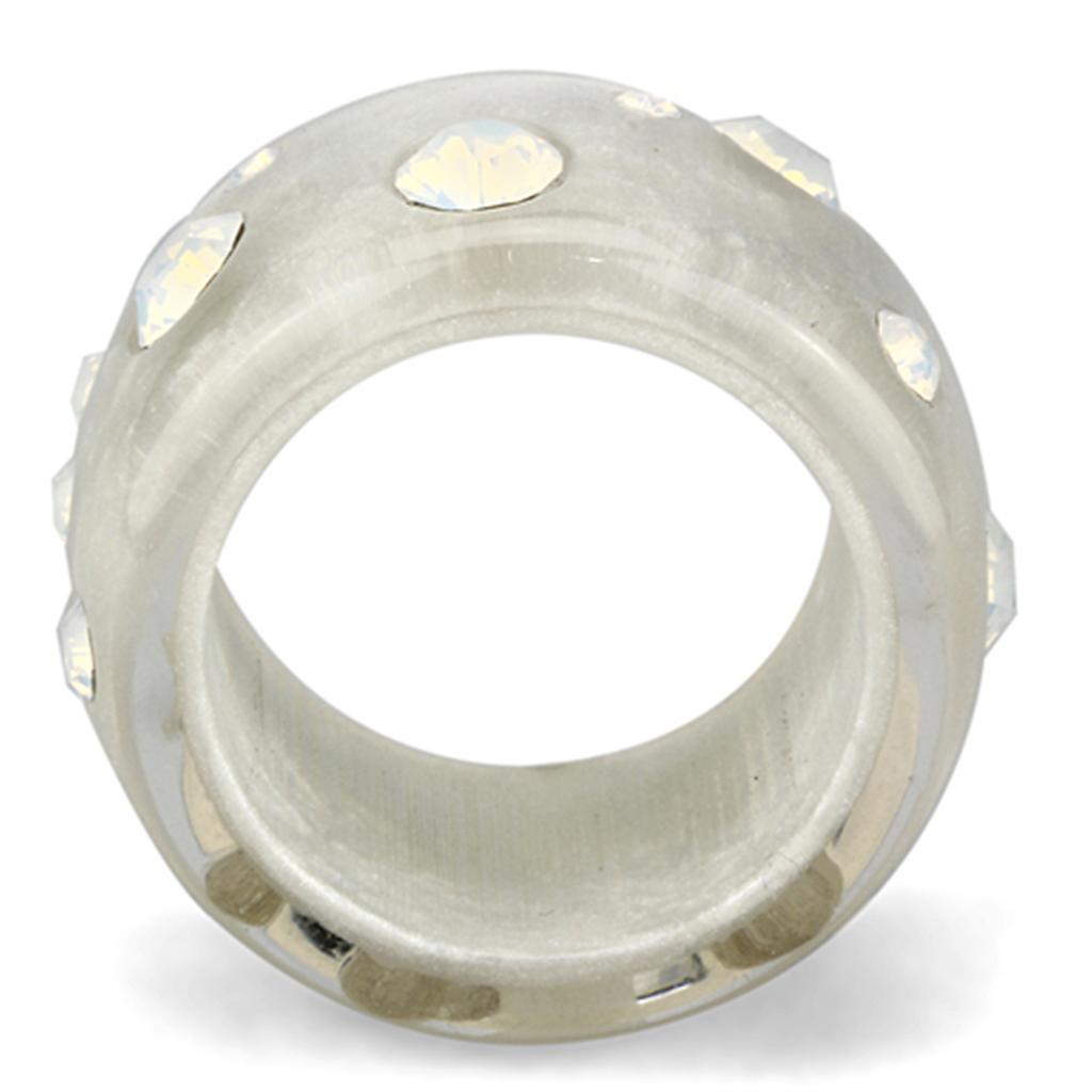 VL078 -  Resin Ring with Top Grade Crystal  in Aurora Borealis (Rainbow Effect)-2