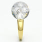 VL084 - IP Gold(Ion Plating) Brass Ring with Synthetic Synthetic Stone in Clear-3