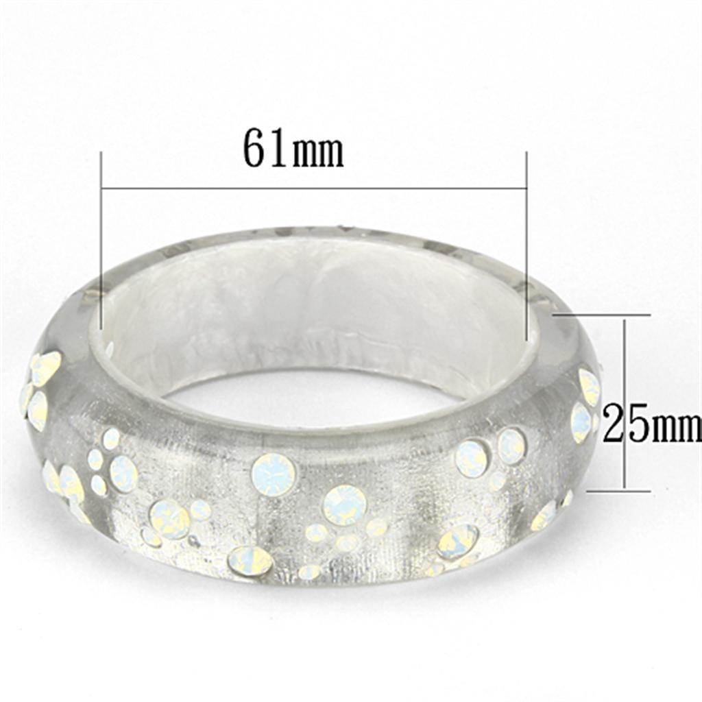 VL092 -  Resin Bangle with Top Grade Crystal  in Aurora Borealis (Rainbow Effect)-1